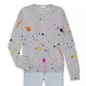 Minnie Rose Splattered Paint Distressed Sweater